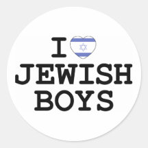 I Heart Jewish Boys Round Sticker