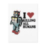 I Heart Killing All Humans Postcard