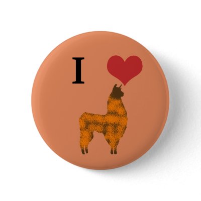 I heart llamas Buttons