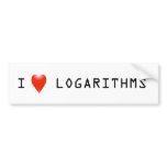 I Heart Logarithms Bumper Stickers
