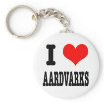 I HEART (LOVE) AARDVARKS KEY CHAINS