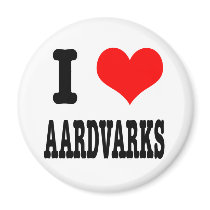 I HEART (LOVE) AARDVARKS REFRIGERATOR MAGNETS
