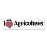 I Heart Love Agriculture Alien Bumper Stickers