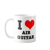 I HEART (LOVE) AIR GUITAR COFFEE MUG