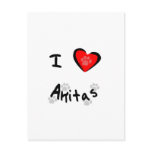 I Heart (Love) Akitas Postcard