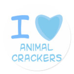 I Heart (Love) animal crackers Stickers