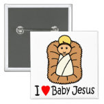 I Heart (Love) Baby Jesus Button
