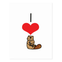 I Heart (Love) Beavers Post Card