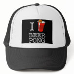 I Heart / Love beer pong hats