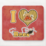 I Heart (Love) Bees with Hive Mouse Pad