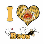 I Heart (Love) Bees with Hive Acrylic Cut Out