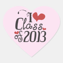 I heart (love) Class of 2013 Stickers