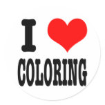 I HEART (LOVE) COLORING stickers