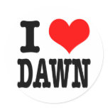 I HEART (LOVE) DAWN stickers
