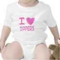 I Heart (Love) diaper t-shirts