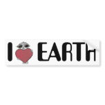 I Heart Love Earth Alien Bumper Sticker
