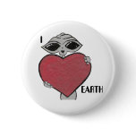 I Heart Love Earth Alien Button