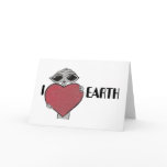 I Heart Love Earth Alien Greeting Card