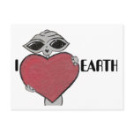 I Heart Love Earth Alien Postcard
