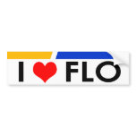 "I Heart (Love) Flo bumper stickers