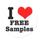I HEART (LOVE) free samples stickers