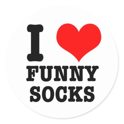   Funny Stickers on Heart  Love  Funny Socks Round Sticker   Zazzle Co Uk