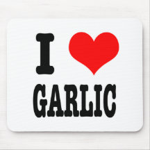 I HEART (LOVE) GARLIC MOUSE PADS