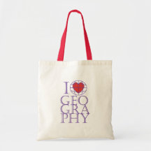 I heart (love) Geography Canvas Bag