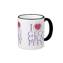 I heart (love) Geography Coffee Mugs