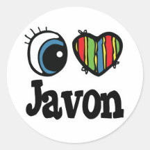 I Heart (Love) Javon Round Stickers