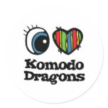 I Heart (Love) Komodo Dragons stickers