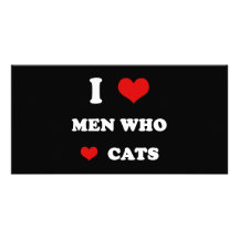 I Heart Love Men Who Love Cats Customised Photo Card