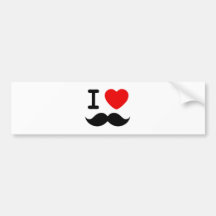 I heart / Love Moustaches / Mustaches Bumper Stickers