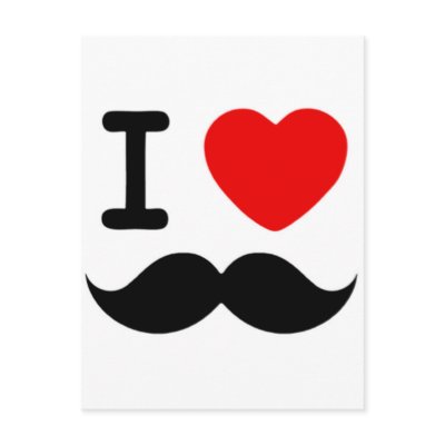 I heart / Love Moustaches / Mustaches Postcard