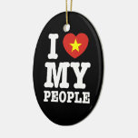 I Heart (Love) My Viet People Christmas Ornament