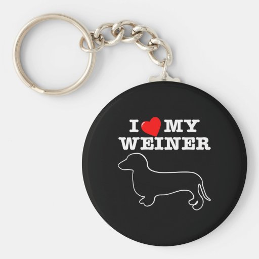 I (Heart) Love My Weiner Dog Key Chains