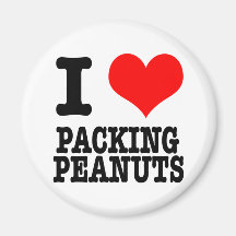 I HEART (LOVE) PACKING PEANUTS MAGNETS