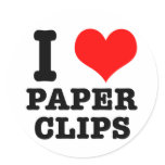 I HEART (LOVE) paper clips stickers