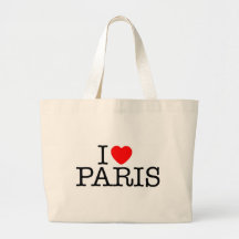 I heart (love) Paris Canvas Bag