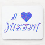i heart/love [ personalizable ] 80's retro rainbow mousepads