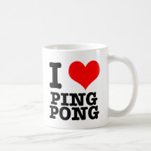 I HEART (LOVE) PING PONG MUGS