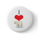 I Heart (Love) Polar Bears buttons