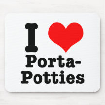 I HEART (LOVE) porta potties Mousemat