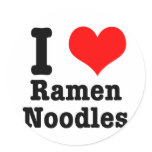 I HEART (LOVE) ramen noodles stickers