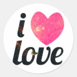 I Heart Love Round Sticker