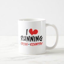 I heart (love) Running Cross Country Mugs