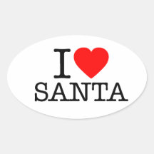 I Heart (Love) Santa Stickers