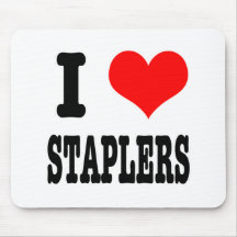 I HEART (LOVE) staplers Mouse Pad