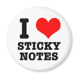 I HEART (LOVE) sticky notes magnets