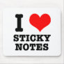 I HEART (LOVE) sticky notes Mouse Mat
